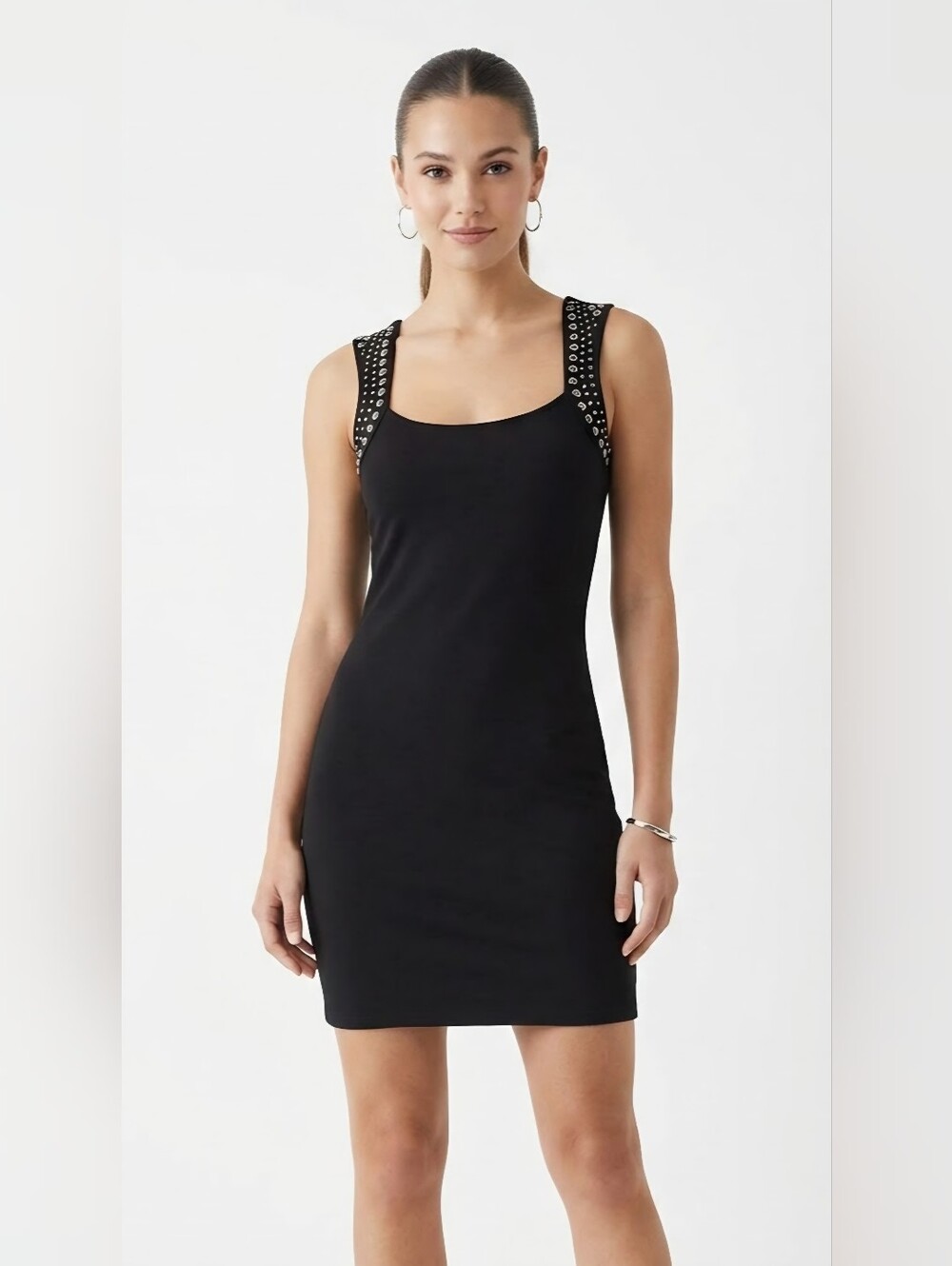 Rock & Republic Black Stud-Embellished Mini Dress